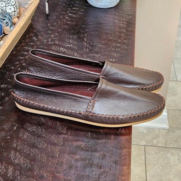 Otisopse Men's Soft Leather Casual Loafers, Brown, Sz 12 (may run small) - Picture 1 of 16